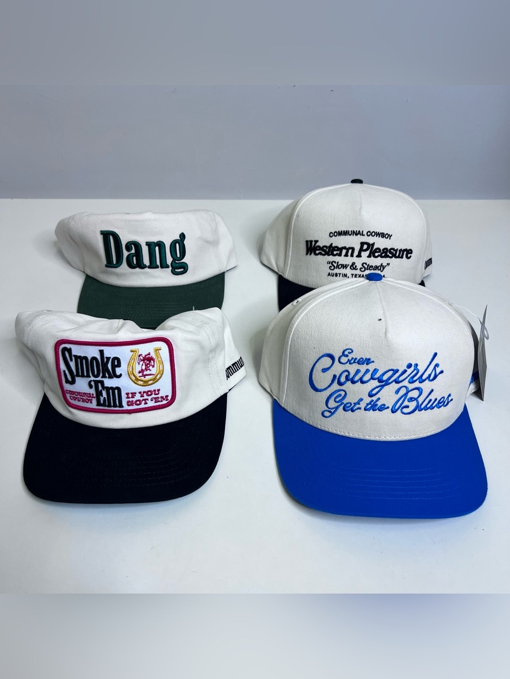 Set of 4 Communal Cowboy Standard Brim SnapBack Hats - OSFA